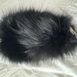 Black Faux Fur Muffler Scarf